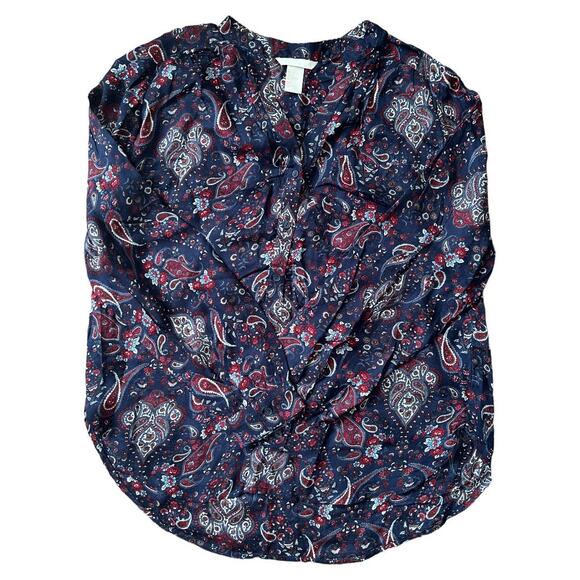 H&M Paisley Print Women's Long Sleeve, US2 - Picture 2 of 8